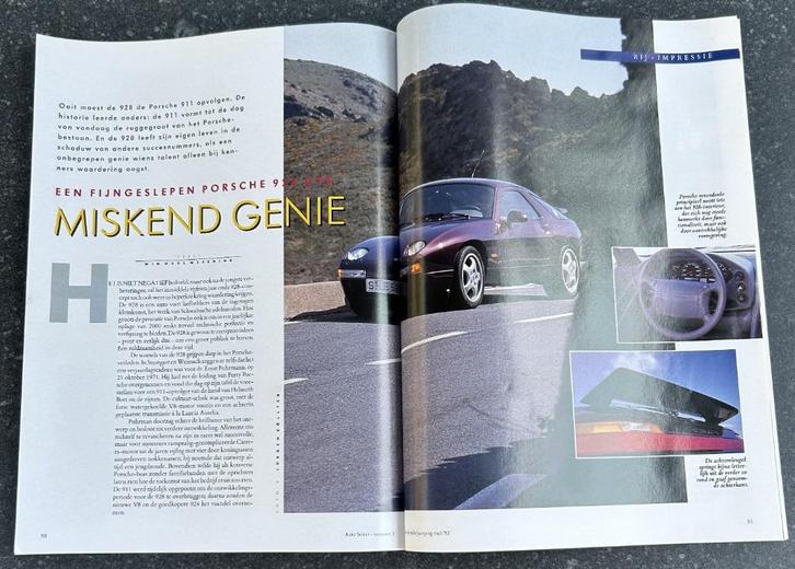 Porsche 928 in Autovisie e.a. 1992, Boeken, Auto's | Folders en Tijdschriften, Gelezen, Porsche, Ophalen of Verzenden