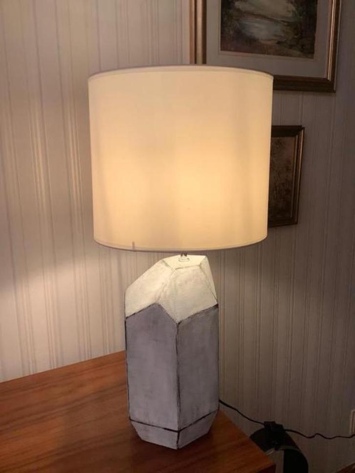 designlamp tafellamp schemerlamp keramiek lampvoet wit, Huis en Inrichting, Lampen | Tafellampen, Zo goed als nieuw, 50 tot 75 cm