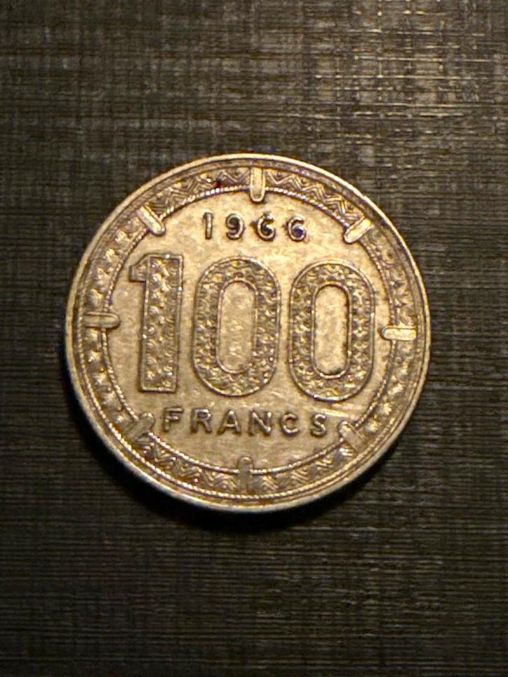 1966 Kameroen 100 Francs, Postzegels en Munten, Munten | Azië, Losse munt, Centraal-Azië, Zilver, Ophalen