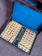 Antiek mahjong spel compleer majong 148 stenen, Een of twee spelers, Ophalen of Verzenden, Gebruikt