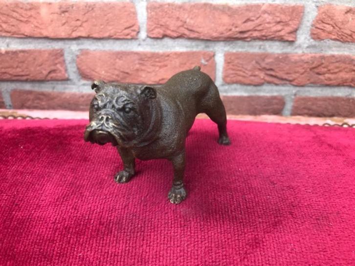 levensecht bronzen beeldje, stoere Engelse bulldog, Antiek en Kunst, Kunst | Beelden en Houtsnijwerken, Ophalen of Verzenden