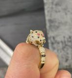 14 karaats gouden panter ring maat 18.5, Sieraden, Tassen en Uiterlijk, Ringen, Nieuw, Goud, 18 tot 19, Goud