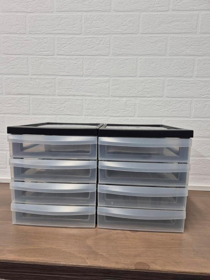 Iris Ohyama plastic ladenkast met 4 laden 2 stuks, Huis en Inrichting, Kasten | Ladekasten, Gebruikt, Minder dan 100 cm, Minder dan 50 cm