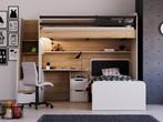 New Options hoekstapelbed met bureau - 90x200 - Eiken/beige, Huis en Inrichting