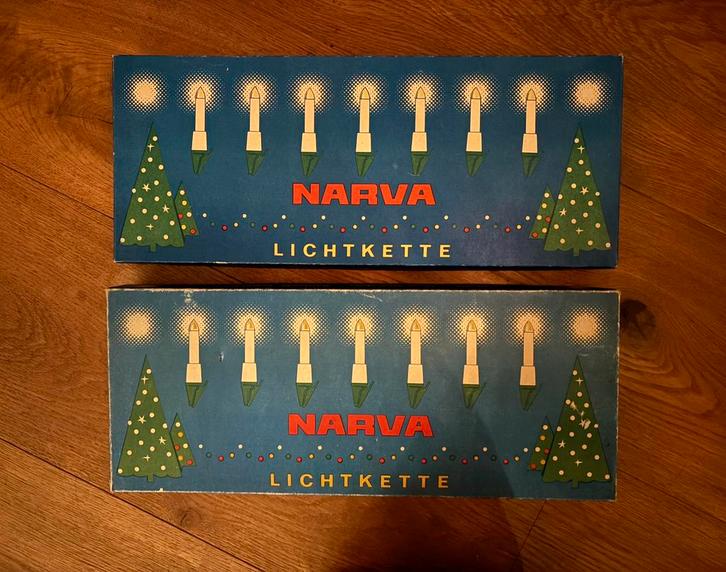 2 doosjes Narva oude kerstverlichting, Diversen, Kerst, Gebruikt, Ophalen of Verzenden
