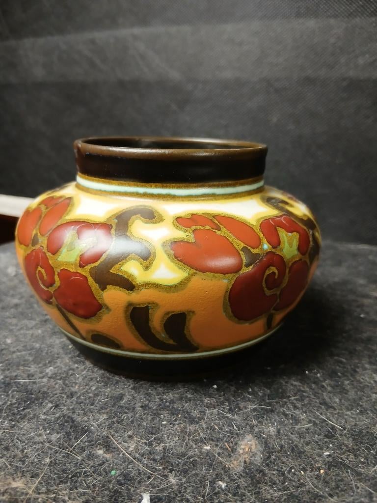 Mooi potje of rozensteker gouds plateel 1921, Antiek en Kunst, Ophalen