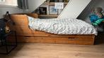 Door meubelmaker op maat gemaakt houten bed(den)  met lade, Ophalen, Gebruikt, 90 cm, Eenpersoons