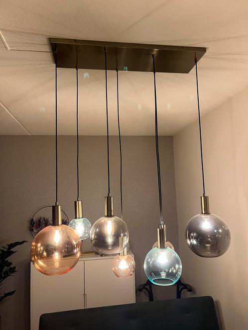 Moderne Hanglamp Coco Maison (Gabi) met 7 Glazen Bollen, Huis en Inrichting, Lampen | Hanglampen, Zo goed als nieuw, Glas, Ophalen