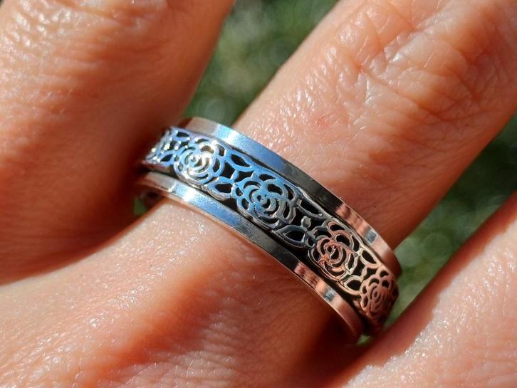 Vanoli 925 zilveren draai / spin ring unisex maat 21, Sieraden, Tassen en Uiterlijk, Ringen, Nieuw, Dame of Heer, 20 of groter