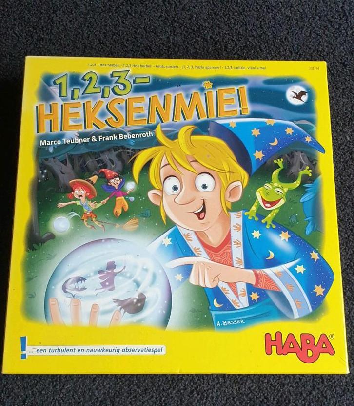 Spel 1,2,3, Heksenmie !, Hobby en Vrije tijd, Gezelschapsspellen | Bordspellen, Zo goed als nieuw, Ophalen of Verzenden