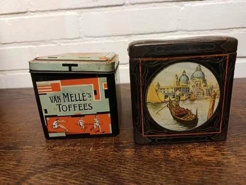 Vintage blikken: 1 Van Nelle Olympische spelen en 1 Venetië, Verzamelen, Blikken, Gebruikt, Koffie, Van Nelle, Ophalen of Verzenden