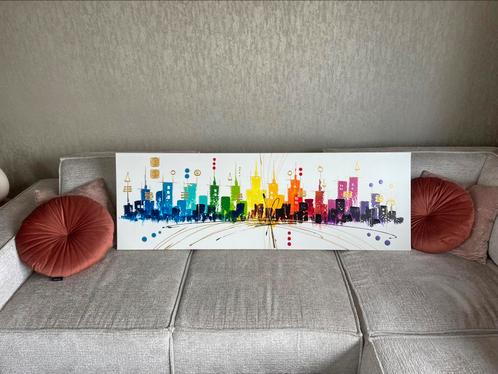 Schilderij Skyline acryl, Antiek en Kunst, Kunst | Schilderijen | Modern, Ophalen