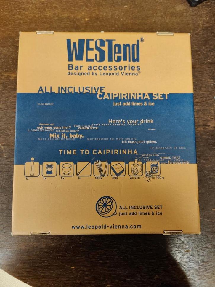 WESTend Caipirinha Set - Complete Cocktail Cadeauset, Hobby en Vrije tijd, Overige Hobby en Vrije tijd, Zo goed als nieuw, Ophalen of Verzenden