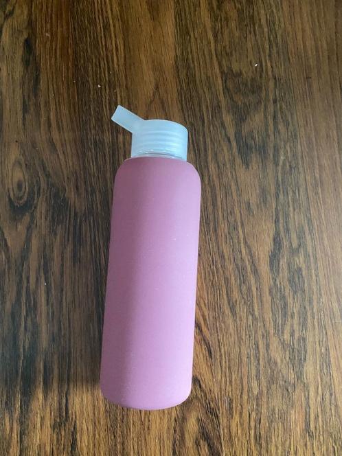 Roze drinkfles bidon glas NIEUW, Sport en Fitness, Bidons, Nieuw, Ophalen of Verzenden