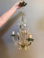 Brocante Franse romantische kroonluchter met rozen, Ophalen
