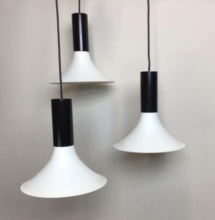 Mooie vintage hanglamp, 3 delige uitvoering, Huis en Inrichting, Lampen | Hanglampen, Zo goed als nieuw, Minder dan 50 cm, Metaal