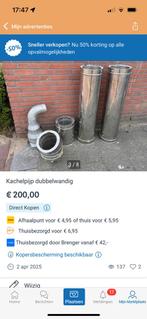 Kachel pijp double band  nooit gebrauk, Ophalen of Verzenden, Zo goed als nieuw, Hout, Houtkachel