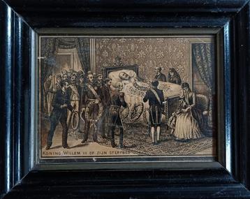 Koning Willem III. Redelijk zeldzaam. Achter glas. beschikbaar voor biedingen