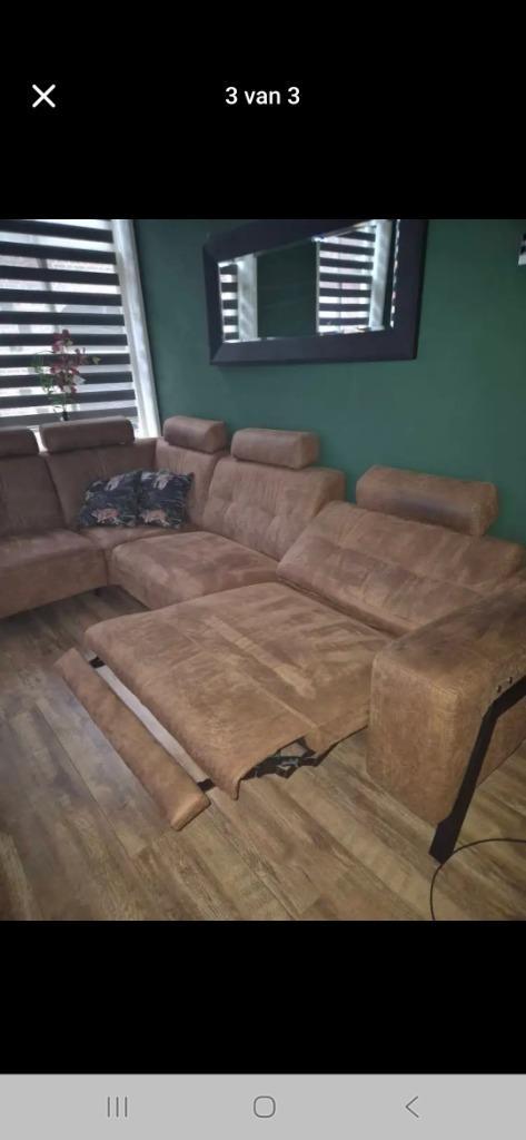 Hoekbank + relax gedeelte, Huis en Inrichting, Banken | Bankstellen, Gebruikt, Hoekbank, Vierpersoons of meer, 250 tot 300 cm