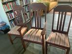 6 eetkamerstoelen (2 met leuningen) gratis, Huis en Inrichting, Stoelen, Ophalen, Gebruikt, Bruin, Vijf, Zes of meer stoelen