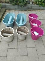 o.a. Elho bloembakken blauw paars roze grijs plantenbakken, Tuin en Terras, Ophalen, Gebruikt, Kunststof, Minder dan 60 cm