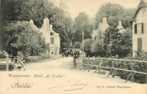 Wageningen. Hotel de Grebbe. - brug volk - ongelopen, Verzamelen, Ansichtkaarten | Nederland, Ongelopen, Gelderland, 1920 tot 1940