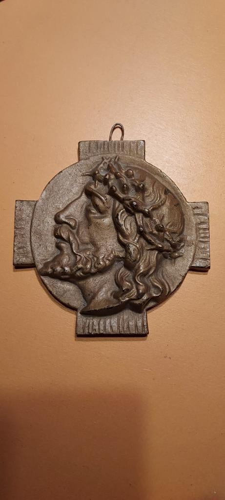 Vintage Jezus Doornenkroon Wandtableau, Ophalen of Verzenden