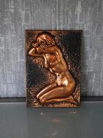 Vrouw, naakt, met hoofd in de armen. Vintage Retro wandbord, Verzenden