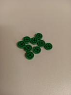 NIEUW: Bright Green Tile, Round 1 x 1 with Green and Black F, Lego, Nieuw, Ophalen of Verzenden, X