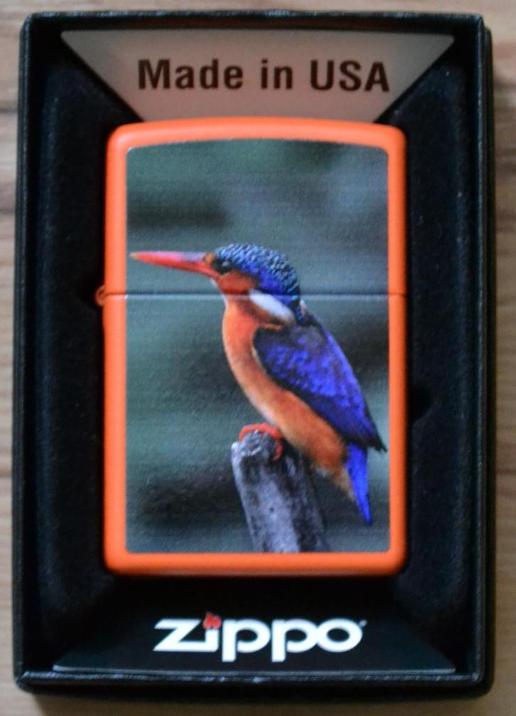 zippo kingfisher ijsvogel oranje prototype, Verzamelen, Rookartikelen, Aanstekers en Luciferdoosjes, Nieuw, Aansteker, Ophalen
