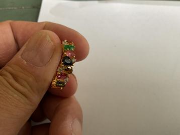 Ring goud met diamanten en mulit edelstenen beschikbaar voor biedingen
