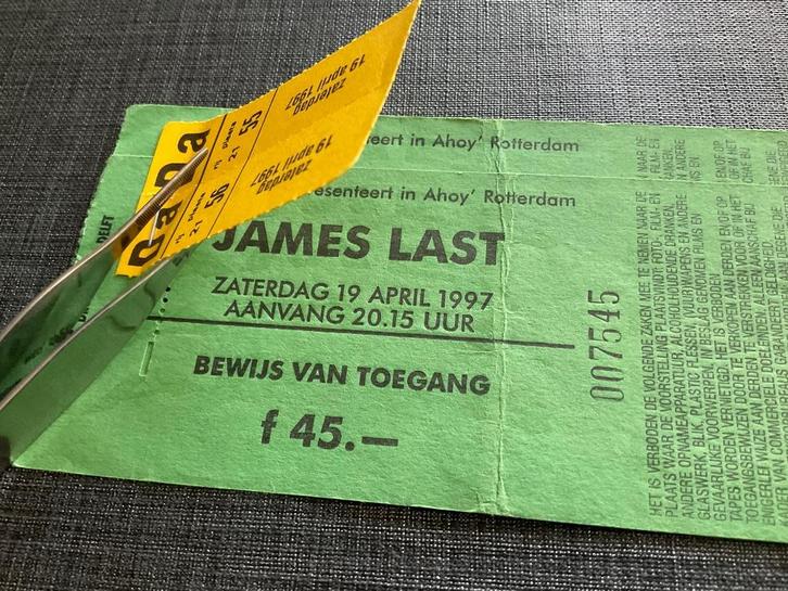 Oude Concert Kaartjes JAMES LAST 19 April 1997, Tickets en Kaartjes, Concerten | Pop, Twee personen, April