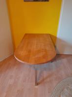 Houten Eettafel - Rechthoekig/Ovaal, Gebruikt, 100 tot 150 cm, Metaal, Modern