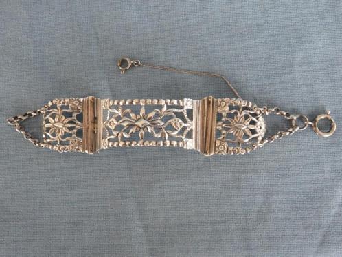 Antieke armband in zilver - 19e eeuw, Sieraden, Tassen en Uiterlijk, Antieke sieraden, Armband, Zilver, Ophalen of Verzenden