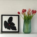 Schilderij met bloem van hout - abstracte kunst - handmade, Minder dan 50 cm, Oorspronkelijke maker, Nieuw, Ophalen of Verzenden