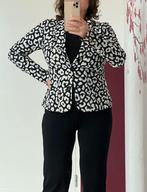 Studio Anneloes travelstof blazer panter mt. M, Maat 38/40 (M), Studio Anneloes, Wit, Ophalen of Verzenden
