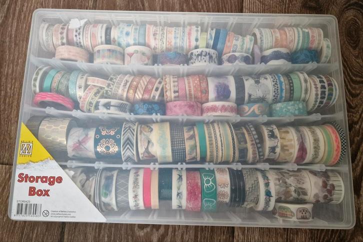 Partij washi tape - Nieuw en gebruikt + koffer, Hobby en Vrije tijd, Knutselen, Zo goed als nieuw, Materiaal, Ophalen of Verzenden