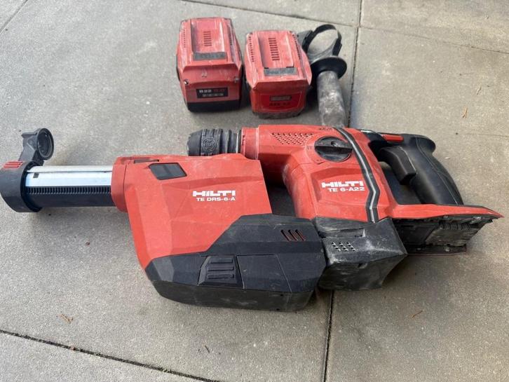Hilti TE 6-A22 klopboor + stofafzuiging + 2 accu’s, Doe-het-zelf en Verbouw, Gereedschap | Boormachines, Boor- en/of Breekhamer