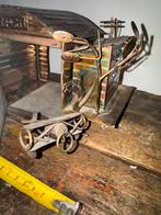 Aparte koperen speeldoos vliegtuig vliegt rondjes door deur, Antiek en Kunst, Curiosa en Brocante, Ophalen of Verzenden