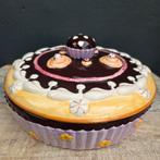 Vintage chocolade taartschaal met deksel, Ophalen of Verzenden