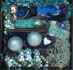 Doos Vol Kerst Knutsel Materiaal Turquoise Turkoois & Blauw, Ophalen of Verzenden, Zo goed als nieuw