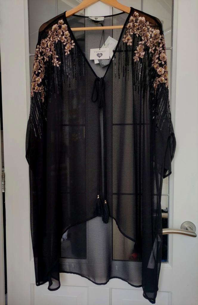 Twinset Milano Kaftan/Blouse Universele maat, Kleding | Dames, Grote Maten, Nieuw, Blouse of Tuniek, Zwart, Ophalen of Verzenden