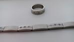 Stalen armband met steentjes, Gebruikt, Staal, Ophalen of Verzenden, Zilver