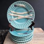 6 antieke Luneville Frankrijk asperge borden, Ophalen of Verzenden