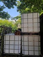 IBC vaten 1000 liter met stalen kooi zie foto's, Tuin en Terras, Regentonnen, 150 liter of meer, Ophalen, Zo goed als nieuw, Kunststof