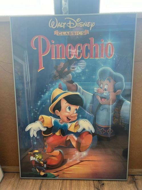 Walt Disney Pinocchio Poster, Verzamelen, Posters, Gebruikt, Film en Tv, A1 t/m A3, Rechthoekig Staand, Met lijst, Ophalen