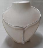 Zilveren modernist spang met steentjes nr.1218, Met hanger, Verzenden, Zo goed als nieuw, Zilver