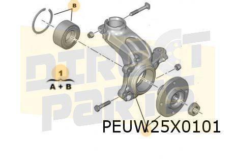 Peugeot/DS/Citroën Fuseestuk Rechts met wielnaaf 72 mm Origi, Auto-onderdelen, Ophanging en Onderstel, Citroën, Overige automerken