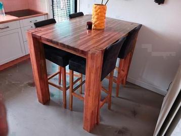 Hoge tafel set met 4 stoelen 90 x 130 x 107 beschikbaar voor biedingen
