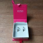 Zinzi Zilveren Klapcreolen met Strassteentjes - ZGAN, Ophalen of Verzenden, Zo goed als nieuw, Zilver, Zilver